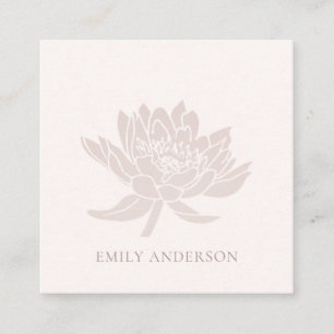 ELEGANT FORMEEL BLUSH PINK ROSE GOLD LOTUS FLORAL VIERKANTE VISITEKAARTJE