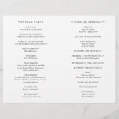 Elegant formeel budget gevouwen huwelijksprogramma (Achterkant)