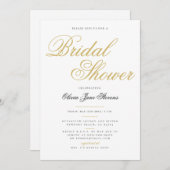 Elegant formeel Classic Gold Script-Vrijgezellenfe Kaart (Voorkant / Achterkant)