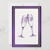 Elegant formeel donkerwit Paarse afscheidsfeest Kaart (Achterkant)