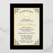 Elegant formeel eindexamenfeestje goud folie folie uitnodiging (Voorkant)