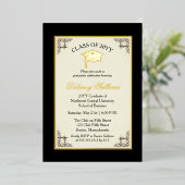 Elegant formeel eindexamenfeestje goud folie folie uitnodiging (Staand Voorkant)