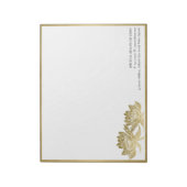 ELEGANT FORMEEL FAUX GOLD LOTUS FLORAL BUSINESS NOTITIEBLOK (Linkerzijde)