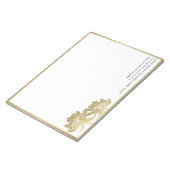 ELEGANT FORMEEL FAUX GOLD LOTUS FLORAL BUSINESS NOTITIEBLOK (Schuin)