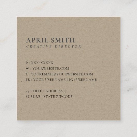 ELEGANT FORMEEL FAUX GOLD LOTUS LINE DRAADLOOS VIERKANTE VISITEKAARTJE (Achterkant)