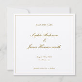 Elegant formeel Gold Ochre Lijst Weddenschap Save The Date (Voorkant)