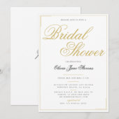 Elegant formeel Gold Script Lijst Vrijgezellenfees Kaart (Voorkant / Achterkant)