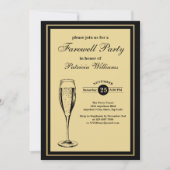 Elegant formeel Goud Zwart Afscheidsfeest Kaart (Voorkant)