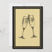 Elegant formeel Goud Zwart Afscheidsfeest Kaart (Achterkant)