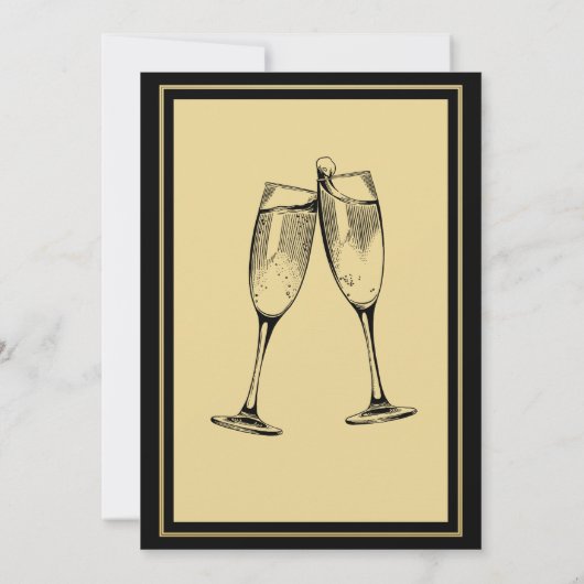 Elegant formeel Goud Zwart Afscheidsfeest Kaart (Achterkant)