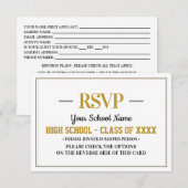Elegant formeel klasse reünie RSVP kaartje (Voorkant / Achterkant)
