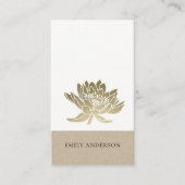 ELEGANT FORMEEL KRAFT GLAM FAUX GOLD LOTUS FLORAL VISITEKAARTJE (Voorkant)