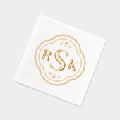 Elegant formeel Lijst monogram Initialen Folie Servetten (Links)
