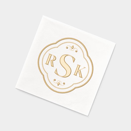 Elegant formeel Lijst monogram Initialen Folie Servetten (Links)