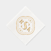 Elegant formeel Lijst monogram Initialen Folie Servetten (Rechts)