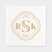 Elegant formeel Lijst monogram Initialen Folie Servetten (Voorkant)