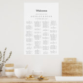 Elegant formeel minimaal alfabetisch zitplaatskaar poster (Keuken)