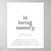 Elegant formeel minimaal 'In Loving Memory' bord Poster (Voorkant)