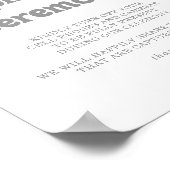 Elegant formeel minimaal unplugged ceremoniële bor poster (Hoek)