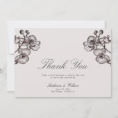 Elegant formeel modern klassieke orchidee inkt 3 b bedankkaart (Voorkant)