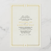 Elegant formeel monogram RSVP QR Code Weddenschap  Folie Uitnodiging (Voorkant)