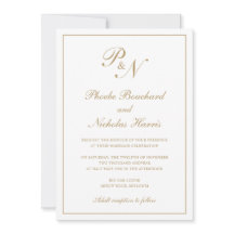 Elegant formeel monogram traditioneel goudhuwelijk