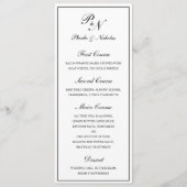 Elegant formeel monogram traditioneel huwelijk menu (Voorkant)