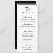 Elegant formeel monogram traditioneel huwelijk menu (Voorkant / Achterkant)