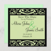 Elegant formeel pastel Green Save the Date Card (Voorkant / Achterkant)