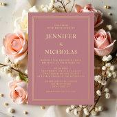 Elegant formeel roze huwelijk folie uitnodiging