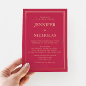 Elegant formeel roze weddenschap goud folie uitnodiging