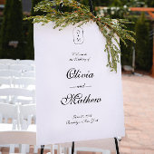 Elegant formeel script Monogram Huwelijk Welkom Poster