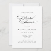 Elegant formeel script zwart-wit Vrijgezellenfeest Kaart (Voorkant)