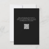 Elegant formeel vet script zwart wit bruiloft RSVP kaartje (Achterkant)