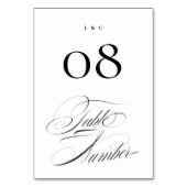 Elegant Formeel Zwart op Wit Kalligrafie Bruiloft Kaart (Achterkant)