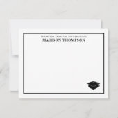 Elegant formeel zwart Script Gradup Notitiekaartje (Voorkant)