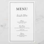 Elegant formeel zwart-wit script huwelijksmenu (Voorkant)