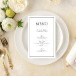Elegant formeel zwart-wit script huwelijksmenu<br><div class="desc">Zet de tafel met een vleugje elegantie met behulp van onze Elegant Formal Black & White Script Wedding Menu. Dit prachtig ontworpen menu is sierlijk weergegeven in een verfijnde zwart-wit klassieke typografie en delicaat script. Het zwart-wit thema voegt een formele toets toe aan uw receptie decor, als aanvulling op elk...</div>