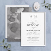 Elegant formeel zwart-witkalligrafie kaart