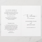 Elegant Formele Budget Folded Wedding Program (Voorkant)