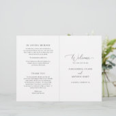 Elegant Formele Budget Folded Wedding Program (Staand voorkant)