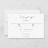 Elegant Formele Calligrafie Black White Wedding RSVP Kaartje (Voorkant)