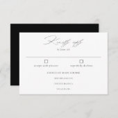 Elegant Formele Calligrafie Black White Wedding RSVP Kaartje (Voorkant / Achterkant)