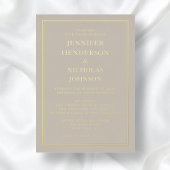 Elegant Formele Gouden Taupe Bruiloft Folie Uitnodiging