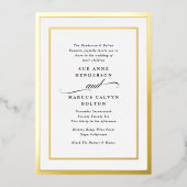 Elegant Formele Kalligrafie Goud Lijst Bruiloft Folie Uitnodiging (Voorkant)