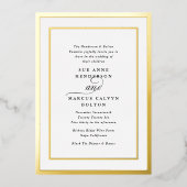 Elegant Formele Kalligrafie Goud Lijst Bruiloft Folie Uitnodiging (Voorkant)
