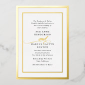 Elegant Formele Kalligrafie Goud Lijst Bruiloft Folie Uitnodiging (Voorkant)