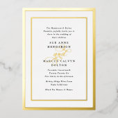 Elegant Formele Kalligrafie Goud Lijst Bruiloft Folie Uitnodiging (Voorkant)