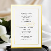 Elegant Formele Kalligrafie Goud Lijst Bruiloft Folie Uitnodiging