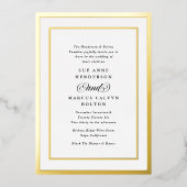 Elegant Formele Kalligrafie Goud Lijst Bruiloft Folie Uitnodiging (Voorkant)